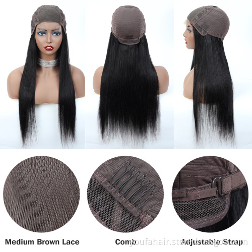 New Arrival Human Hair Wig Straight Wave 4x4 Lace Closure 100% Unprocessed Raw Brazilian Virgin Cuticle Aligned Human Hair Wig